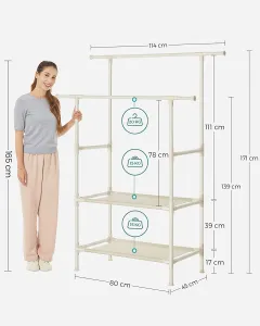 SONGMICS Dvojitý šatníkový vešiak Lucaro 171 cm biely