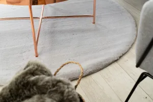 Dywany Lusczow Guľatý koberec BUNNY strieborný, veľkosť kruh 100