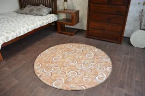 Dywany Lusczow Guľatý koberec DROPS Bubbles béžový, veľkosť kruh 100