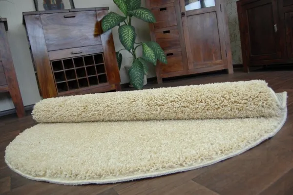 Dywany Lusczow Guľatý koberec SHAGGY Hiza 5 cm cesnakový, veľkosť kruh 100