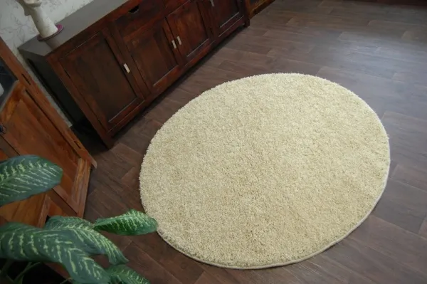 Dywany Lusczow Guľatý koberec SHAGGY Hiza 5 cm cesnakový, veľkosť kruh 100