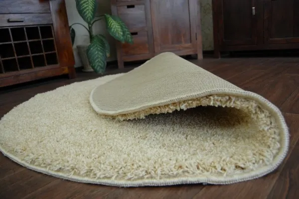 Dywany Lusczow Guľatý koberec SHAGGY Hiza 5 cm cesnakový, veľkosť kruh 100