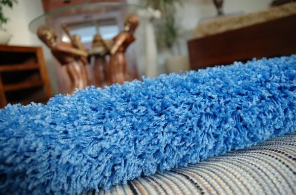 Dywany Lusczow Guľatý koberec SHAGGY HIZA 5 cm modrý, veľkosť kruh 100