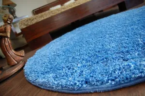 Dywany Lusczow Guľatý koberec SHAGGY HIZA 5 cm modrý, veľkosť kruh 100