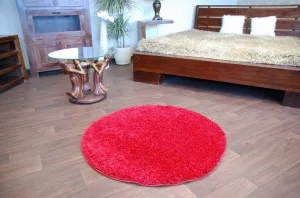 Dywany Lusczow Guľatý koberec SHAGGY HIZA 5 cm bordó, veľkosť kruh 100