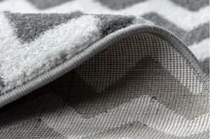 Dywany Lusczow Guľatý koberec SKETCH JACK sivý / biely - Cikcak, veľkosť kruh 100