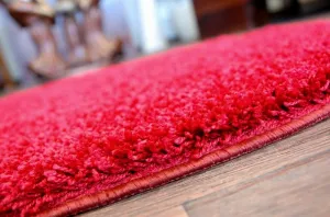 Dywany Lusczow Guľatý koberec SHAGGY HIZA 5 cm bordó, veľkosť kruh 100