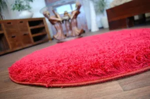 Dywany Lusczow Guľatý koberec SHAGGY HIZA 5 cm bordó, veľkosť kruh 100
