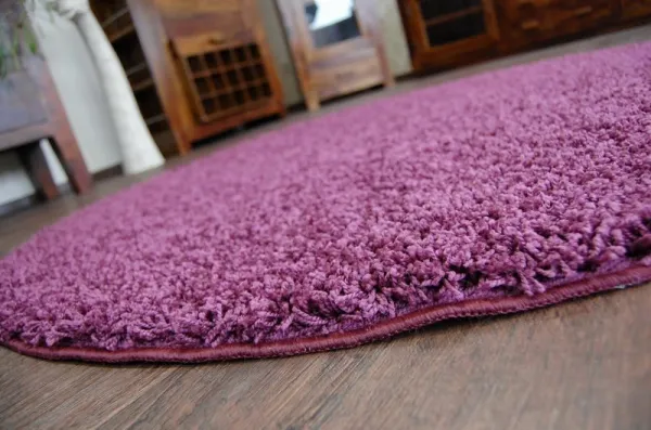 Dywany Lusczow Guľatý koberec SHAGGY HIZA 5 cm fialový, veľkosť kruh 100