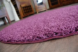 Dywany Lusczow Guľatý koberec SHAGGY HIZA 5 cm fialový, veľkosť kruh 100