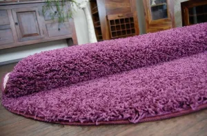 Dywany Lusczow Guľatý koberec SHAGGY HIZA 5 cm fialový, veľkosť kruh 100