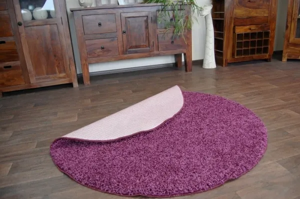 Dywany Lusczow Guľatý koberec SHAGGY HIZA 5 cm fialový, veľkosť kruh 100