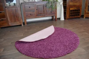 Dywany Lusczow Guľatý koberec SHAGGY HIZA 5 cm fialový, veľkosť kruh 100