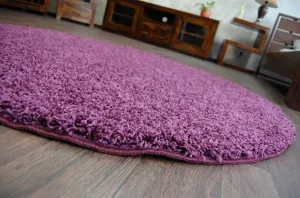 Dywany Lusczow Guľatý koberec SHAGGY HIZA 5 cm fialový, veľkosť kruh 100