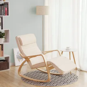SONGMICS Hojdacie relaxačné kreslo polstrované béžove