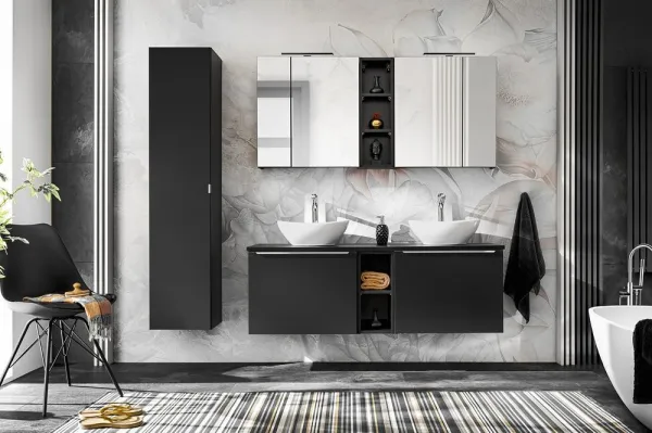 ArtCom Regál do kúpeľne SANTA FE Black 83-01