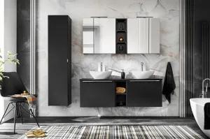 ArtCom Regál do kúpeľne SANTA FE Black 83-01