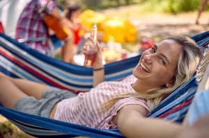 Pruhovaná záhradná hojdacia sieť EDEN CURACAO