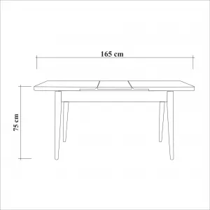 Hanah Home Jedálenský set Vina 5D orech/antracit