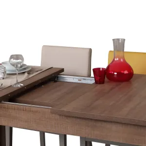 Hanah Home Jedálenský rozkladací stôl Huqqa 150/170 cm dub Santana tmavý
