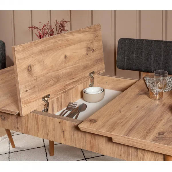 Hanah Home Jedálenský set Vina 5D borovica atlantická/antracit