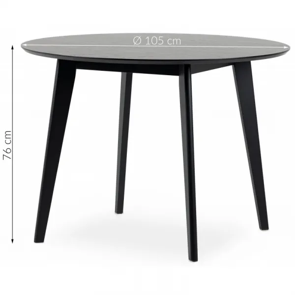 Actona Okrúhly jedálenský stôl 105 cm Roxb čierny