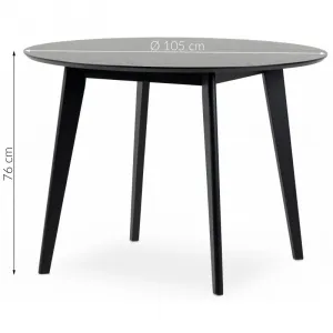 Actona Okrúhly jedálenský stôl 105 cm Roxb čierny