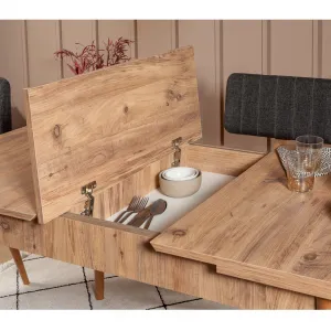 Hanah Home Jedálenský set Vina 5D borovica atlantická/antracit