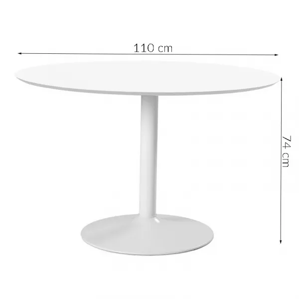 Okrúhly Jedálenský Stôl Ibiza, Ø 110 Cm, Biely Lak