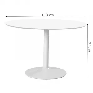 Okrúhly Jedálenský Stôl Ibiza, Ø 110 Cm, Biely Lak