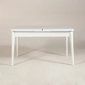 Hanah Home Jedálenský rozkladací stôl Vina 129/163 cm biely