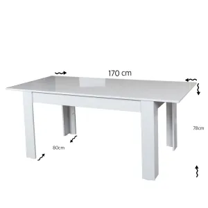 Hanah Home Jedálenský stôl OBLO 80 cm biely