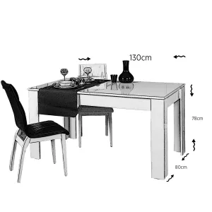 Hanah Home Jedálenský stôl OBLO 80 cm biely