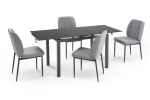 HALMAR Jídelní set JASPER černý/šedý