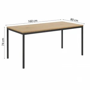 Actona Jedálenský stôl Seaford 160x80x74 cm dub divoký/černá
