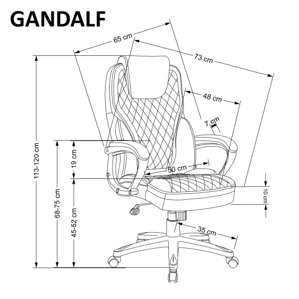 HALMAR Kancelářská židle Gandalf šedá