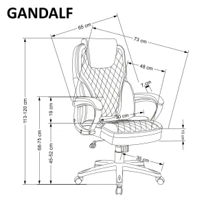 HALMAR Kancelářská židle Gandalf šedá