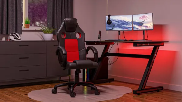 TP Living Kancelárske kreslo Enzo čierne/červené