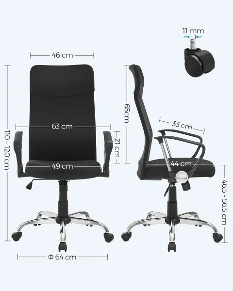 SONGMICS Kancelářská židle Omat černá