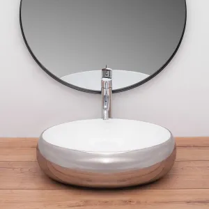 Keramické umývadlo na dosku Linda Rea Silver 49 cm - strieborné