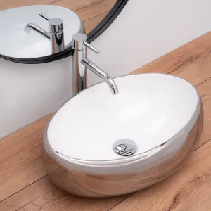 Keramické umývadlo na dosku Linda Rea Silver 49 cm - strieborné