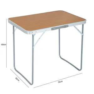 Ak furniture Kempingový stolík ARES 70x50 cm hnedý