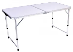 TRAMP kempingový cestovný set stôl so 4 stoličkami biely