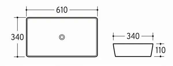 ArtCom Keramické umývadlo UM-6275 SLIM 2 | biela 60 cm