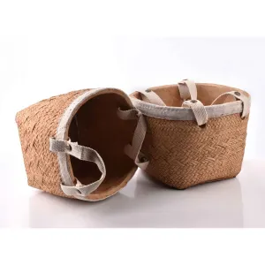 Mondex Keramický kvetináč Rosita Cube 16,5 cm hnedý