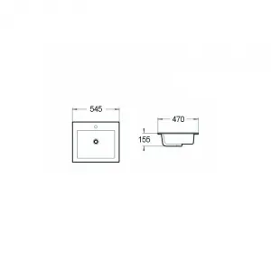 Keramické umývadlo zápustné MEXEN SALMA 54x47 cm biele