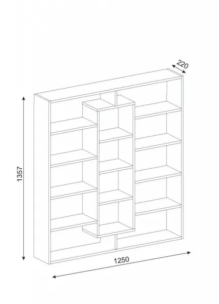 Knižnica Ample - Walnut