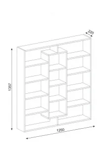 Knižnica Ample - Walnut