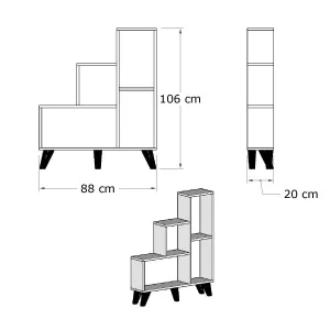 Kalune Design Knižnica Nisano biela