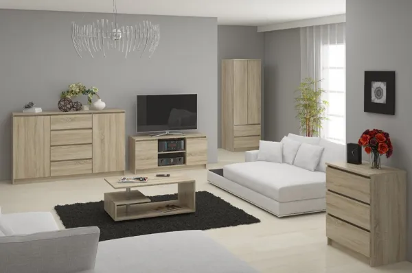 Ak furniture Komoda Rollo K 138,4 cm dub sonoma